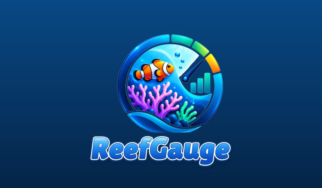 The ReefGauge logo rising on a deep-blue boot screen
